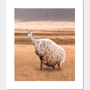 Cute Funny Fat Giraffe Posters and Art